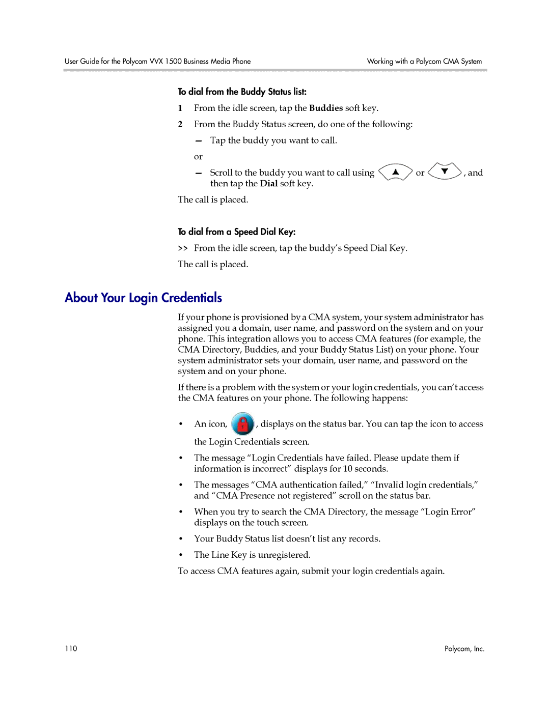 Polycom 1725-16843-001 manual About Your Login Credentials 