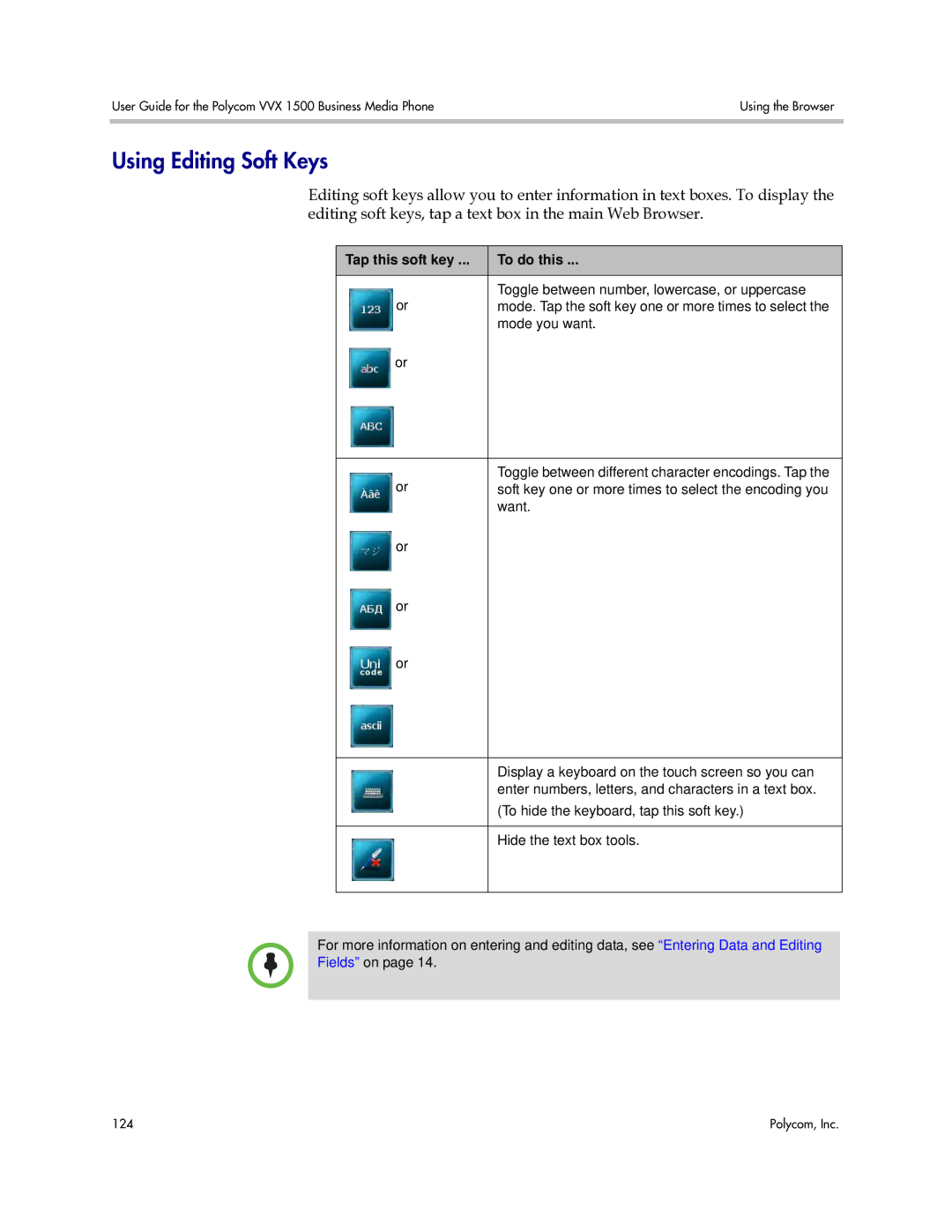 Polycom 1725-16843-001 manual Using Editing Soft Keys 