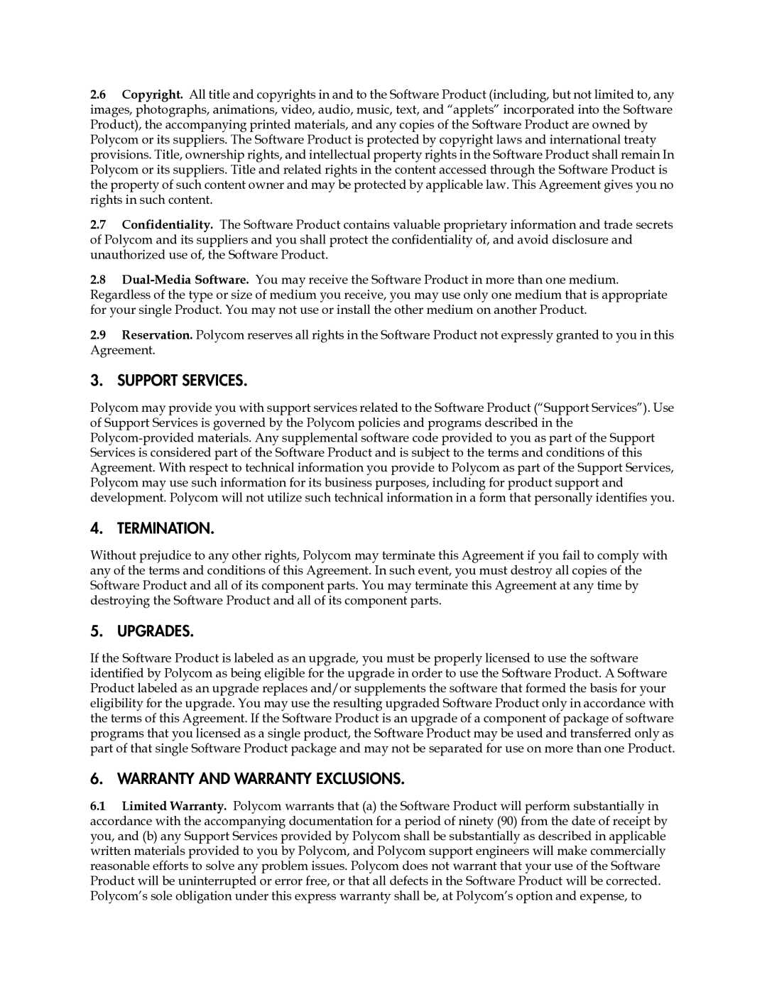 Polycom 1725-16843-001 manual Support Services 