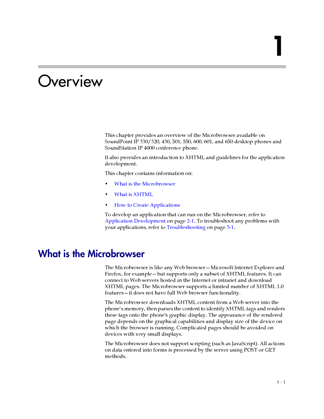 Polycom 1725-17693-210 Rev. A manual Overview, What is the Microbrowser 