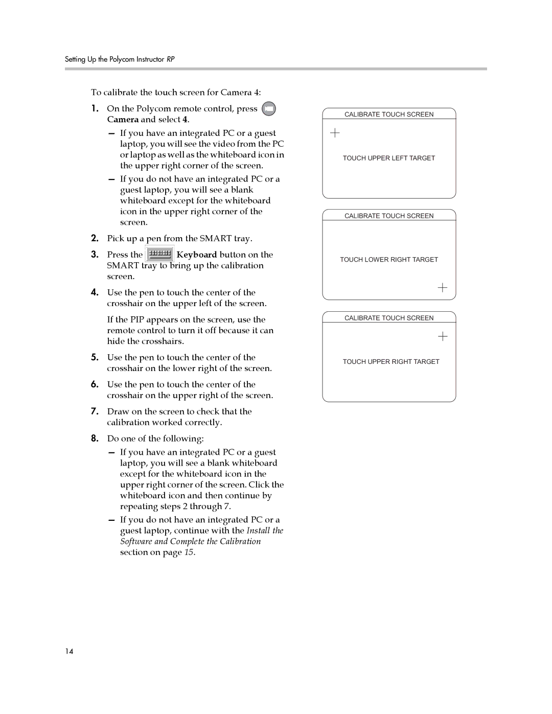 Polycom 1725-22886-001/A manual Setting Up the Polycom Instructor RP 