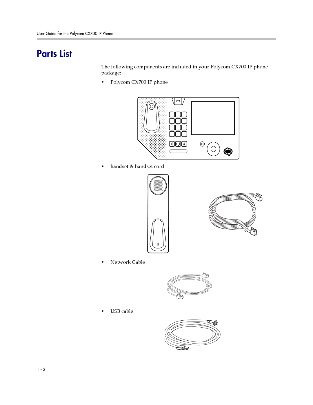 Polycom 1725-31402-001 manual Parts List 