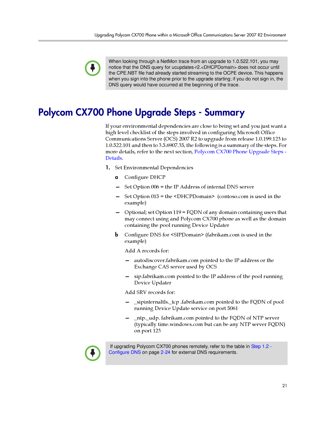 Polycom 1725-31424-001 manual Polycom CX700 Phone Upgrade Steps Summary 