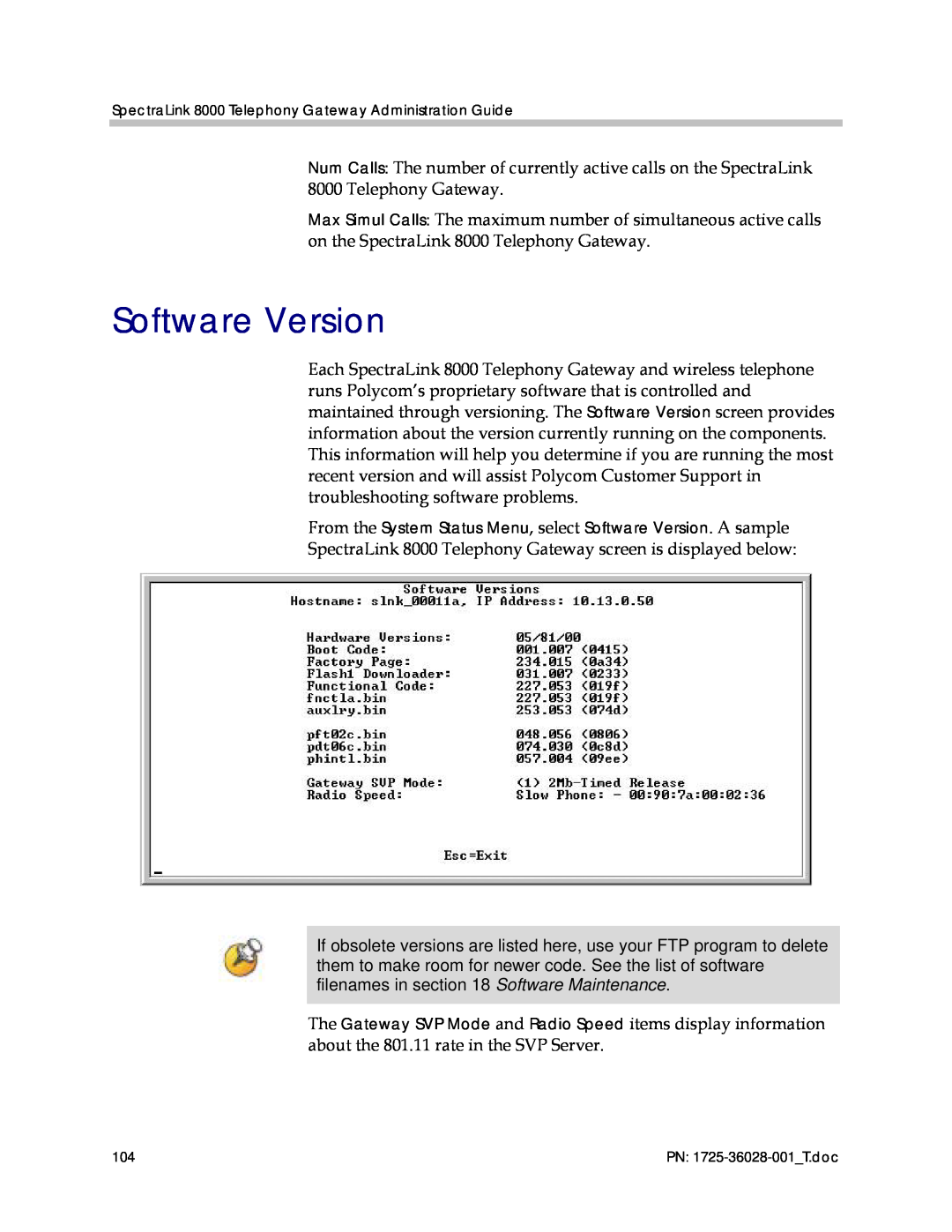 Polycom 1725-36028-001 manual Software Version 