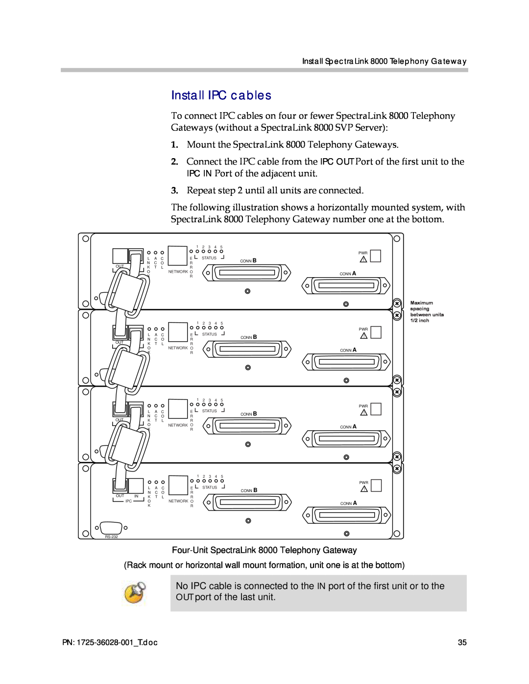 Polycom 1725-36028-001 manual Install IPC cables 