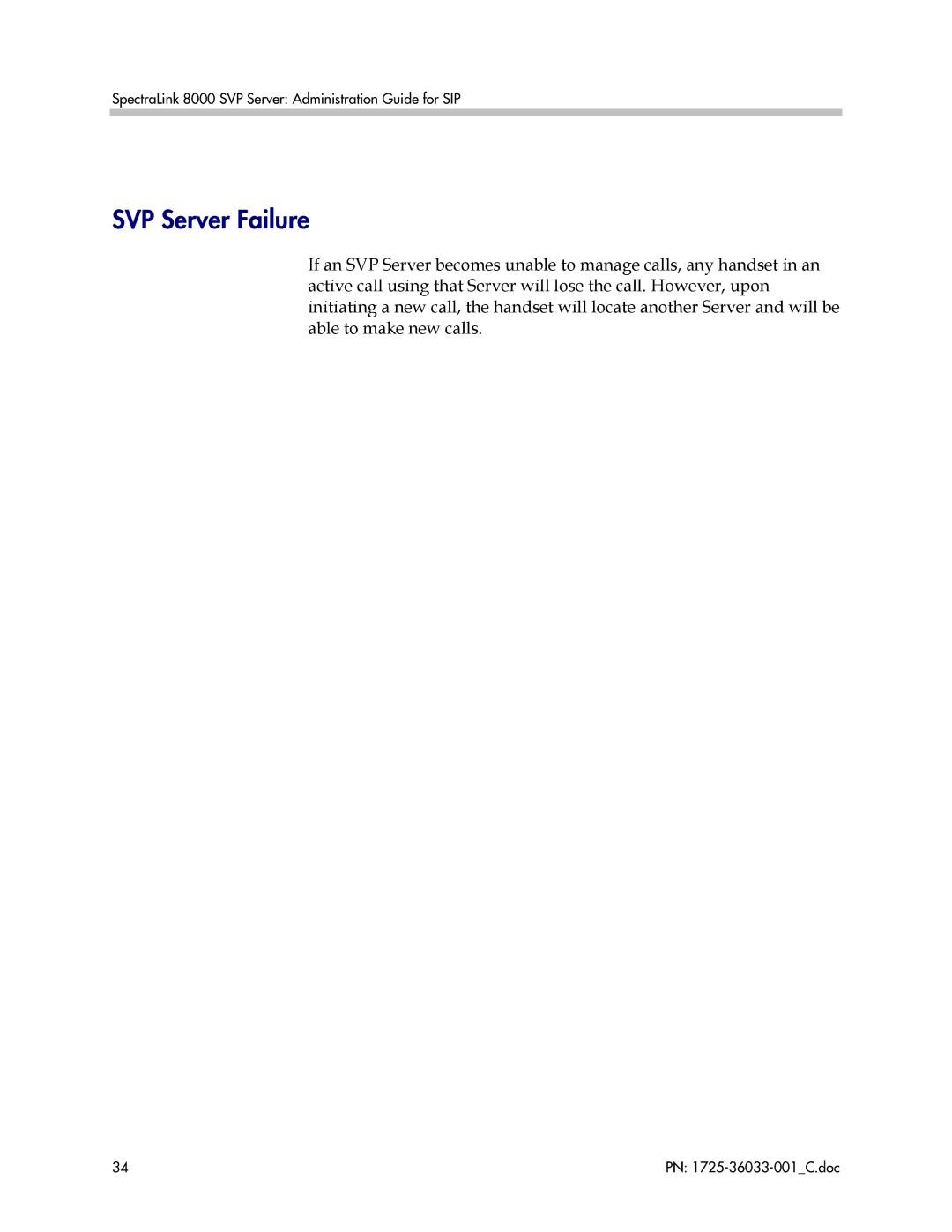 Polycom 1725-36033-001 manual SVP Server Failure 