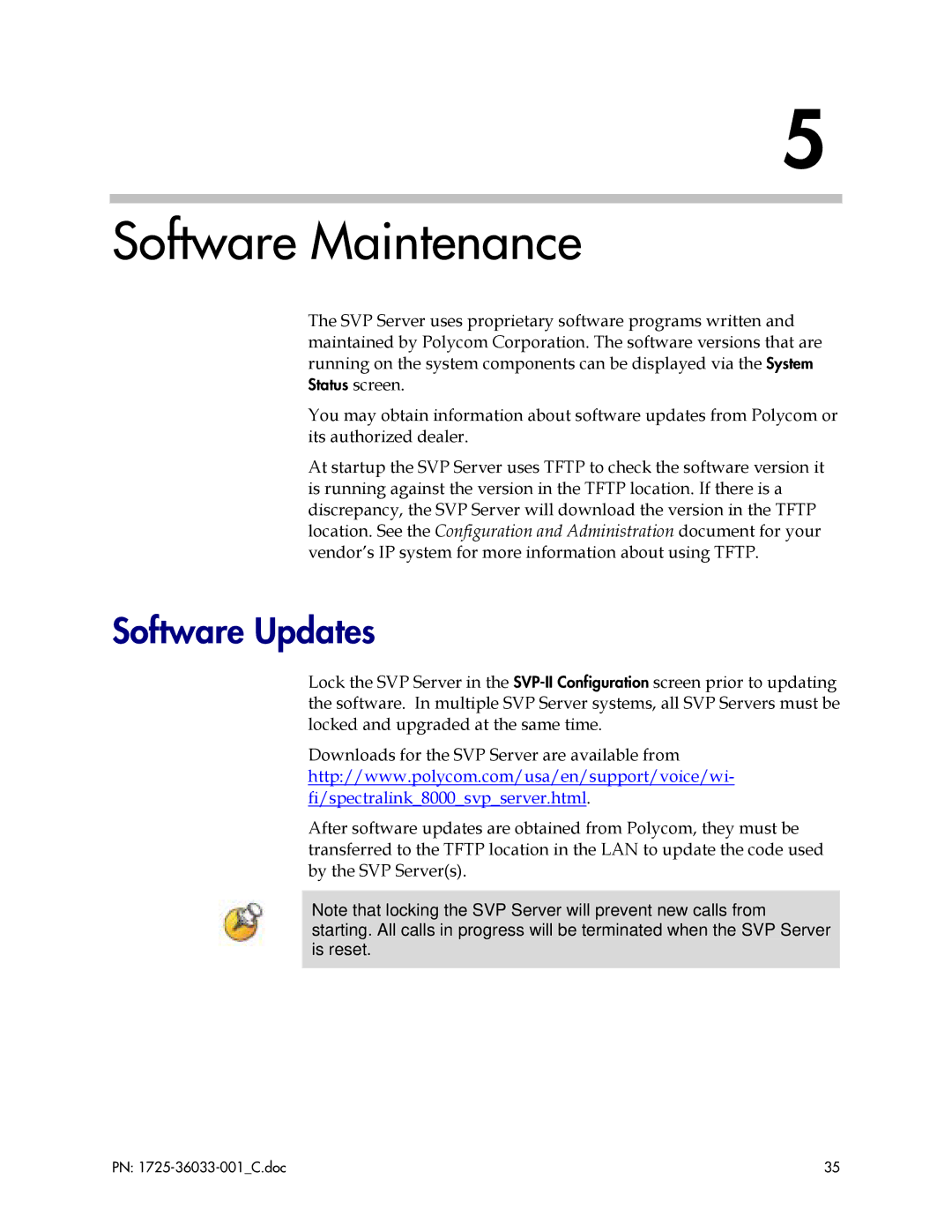 Polycom 1725-36033-001 manual Software Maintenance, Software Updates 