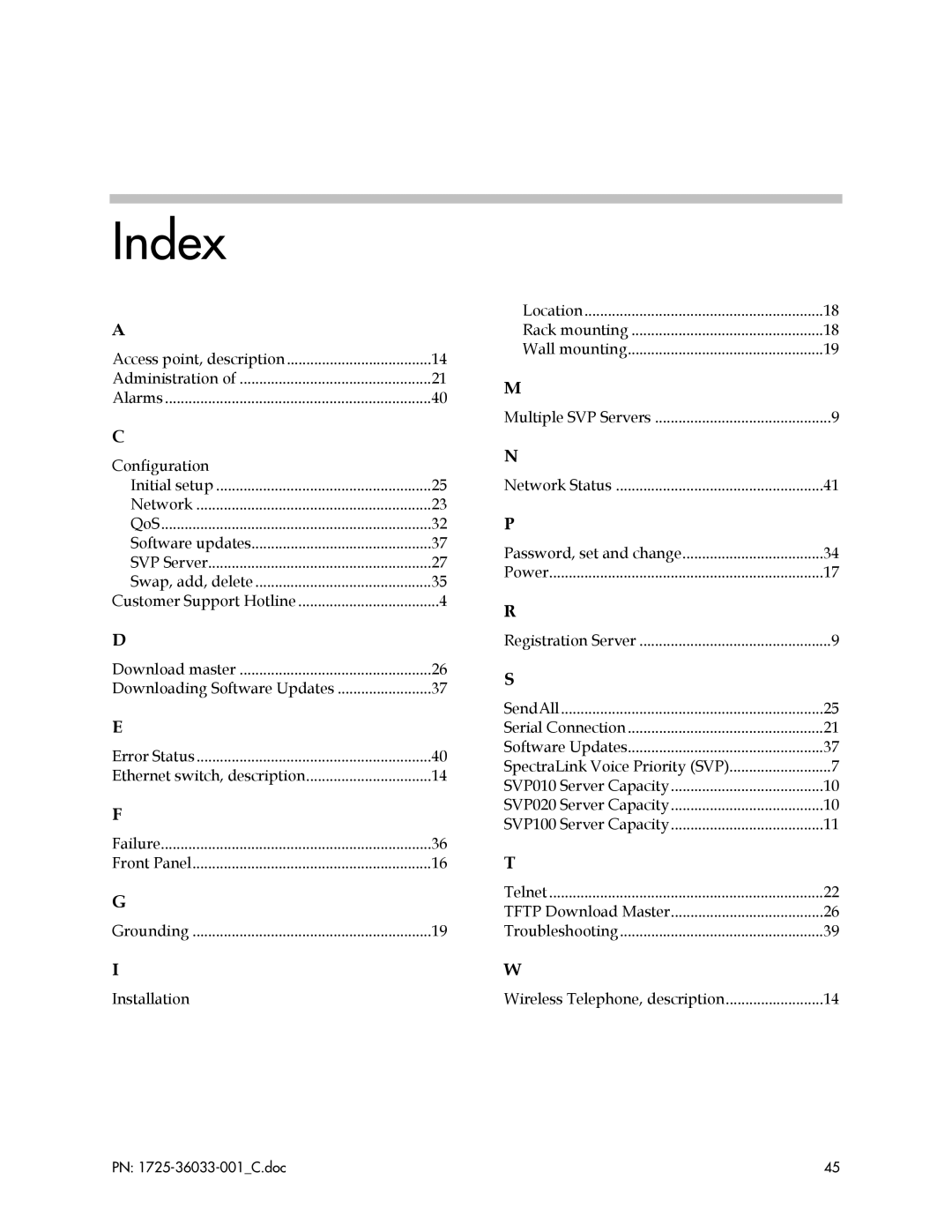 Polycom 1725-36033-001 manual Index 