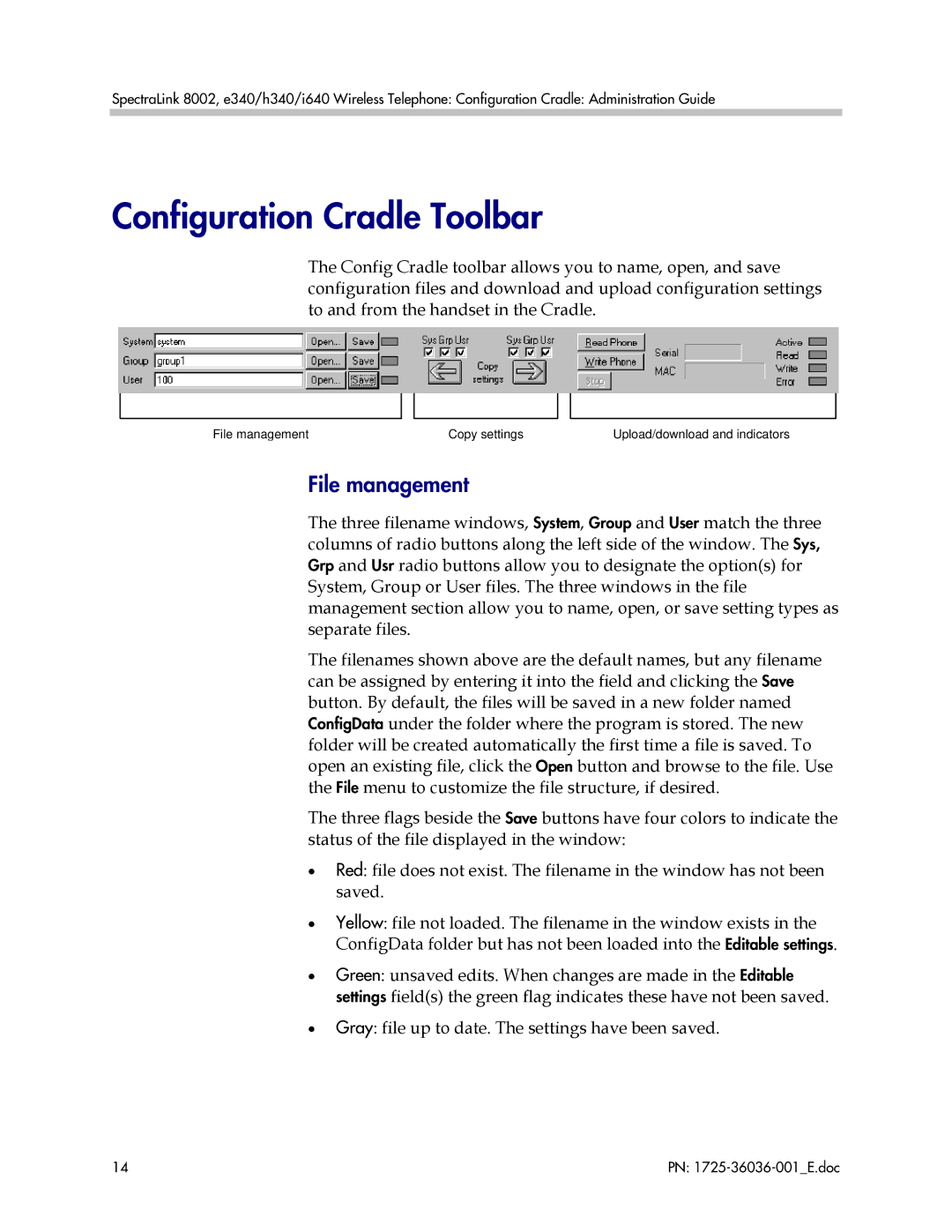 Polycom 1725-36036-001_E manual Configuration Cradle Toolbar, File management 