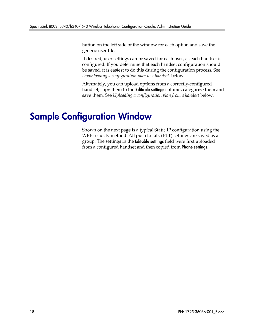 Polycom 1725-36036-001_E manual Sample Configuration Window 