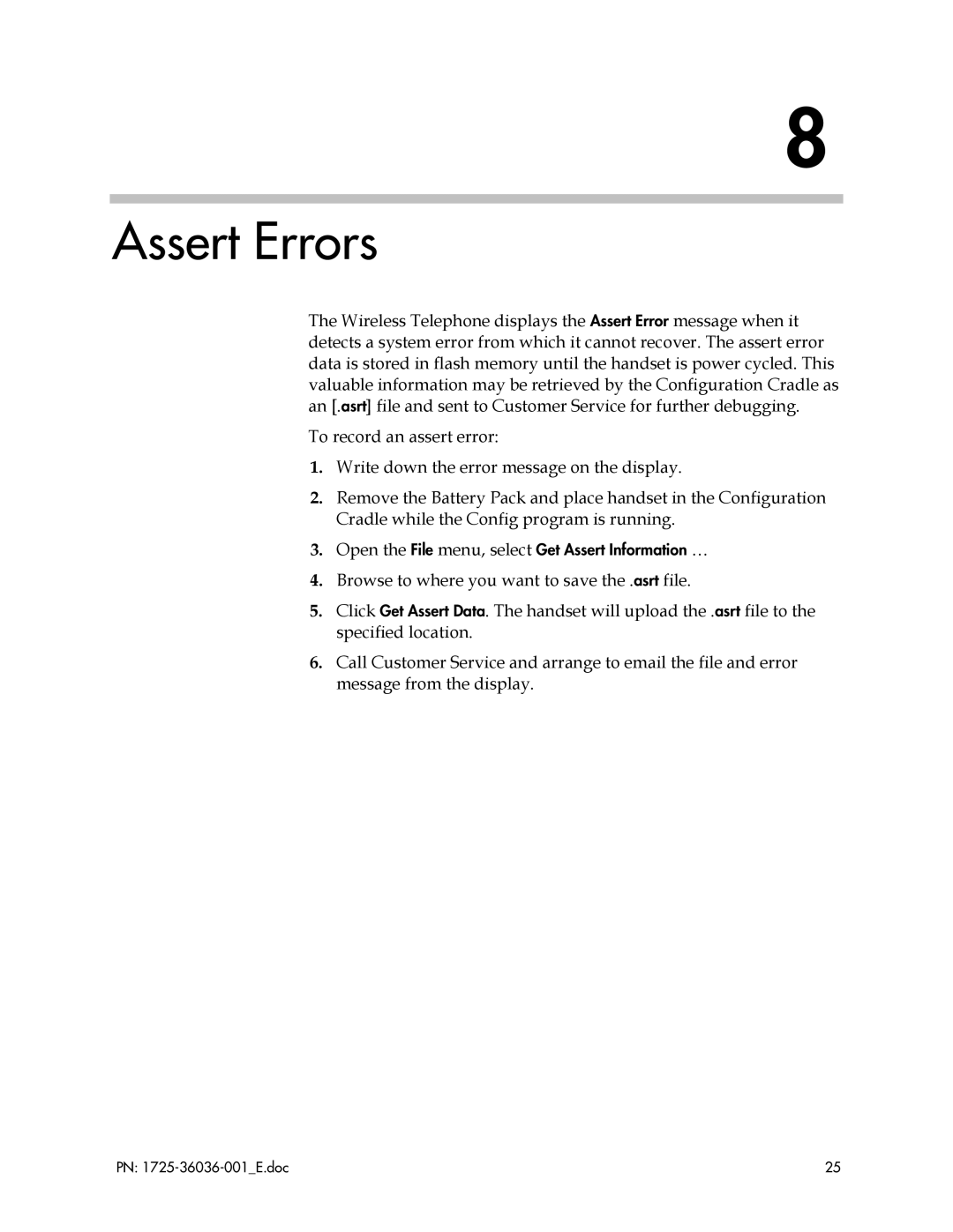 Polycom 1725-36036-001_E manual Assert Errors 