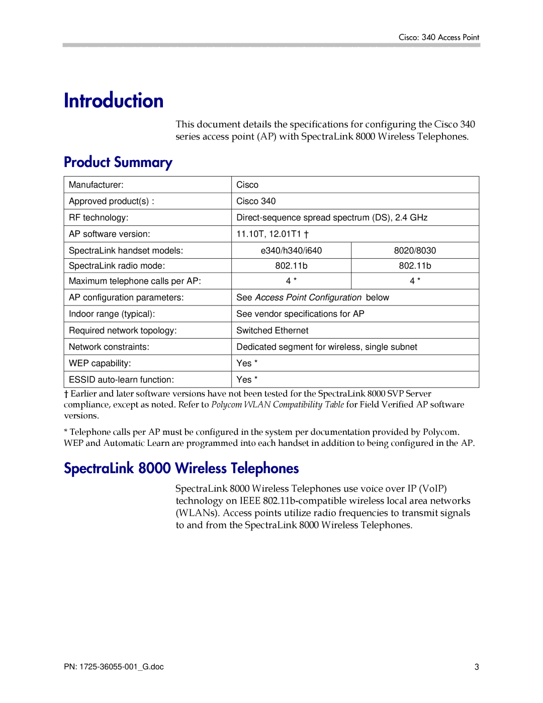 Polycom 1725-36055-001 manual Introduction, Product Summary 