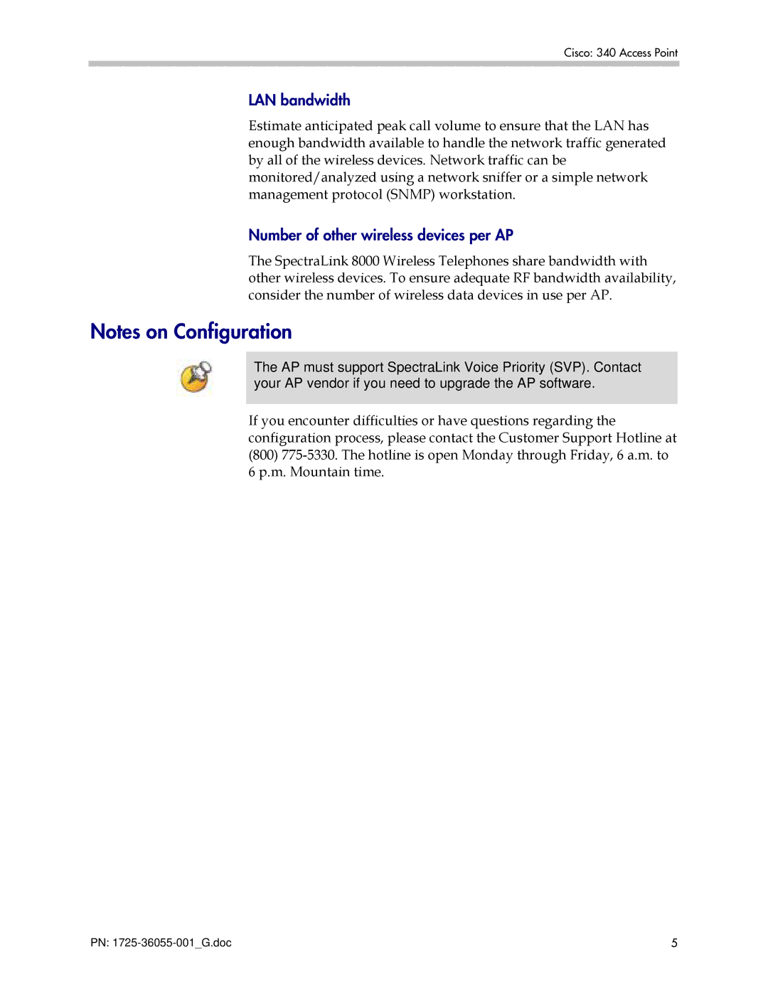 Polycom 1725-36055-001 manual LAN bandwidth, Number of other wireless devices per AP 