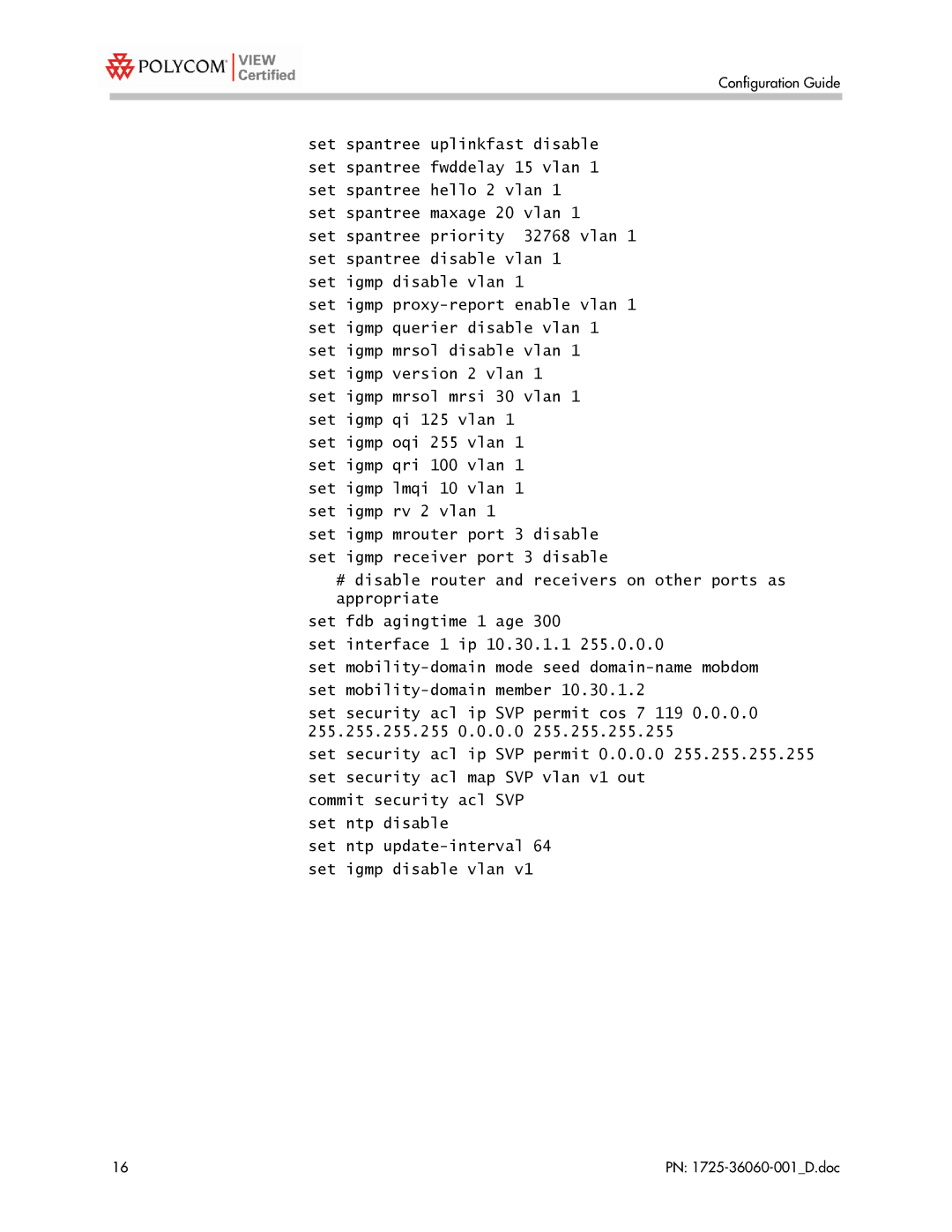 Polycom 1725-36060-001 manual Configuration Guide 