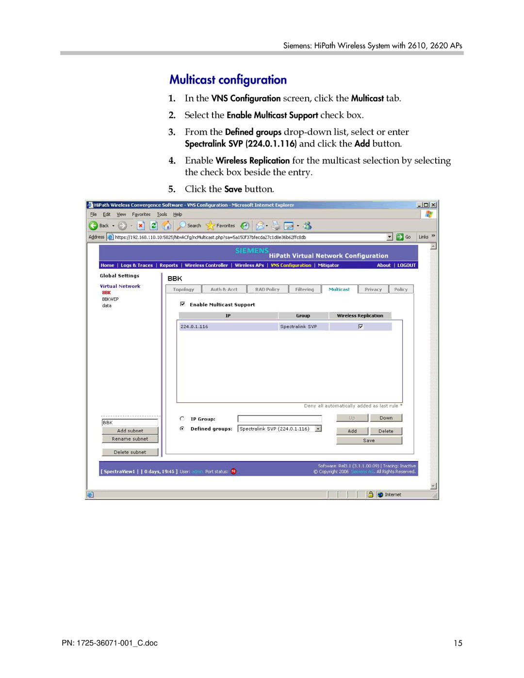 Polycom 1725-36071-001 manual Multicast configuration 