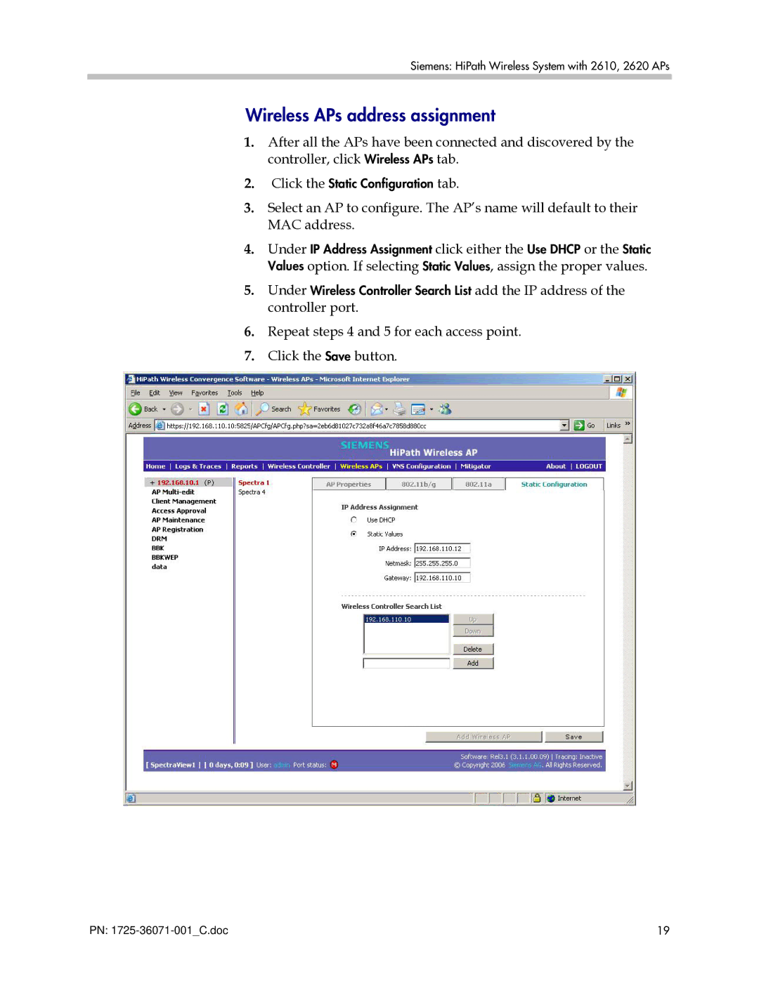 Polycom 1725-36071-001 manual Wireless APs address assignment 