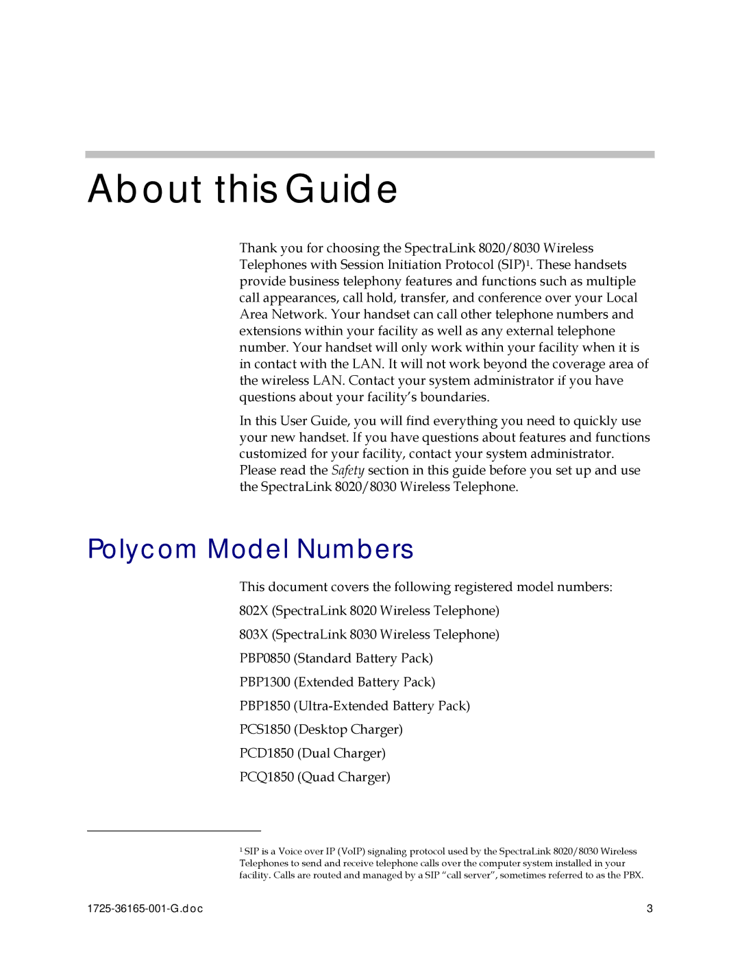 Polycom 1725-36165-001 manual About this Guide, Polycom Model Numbers 