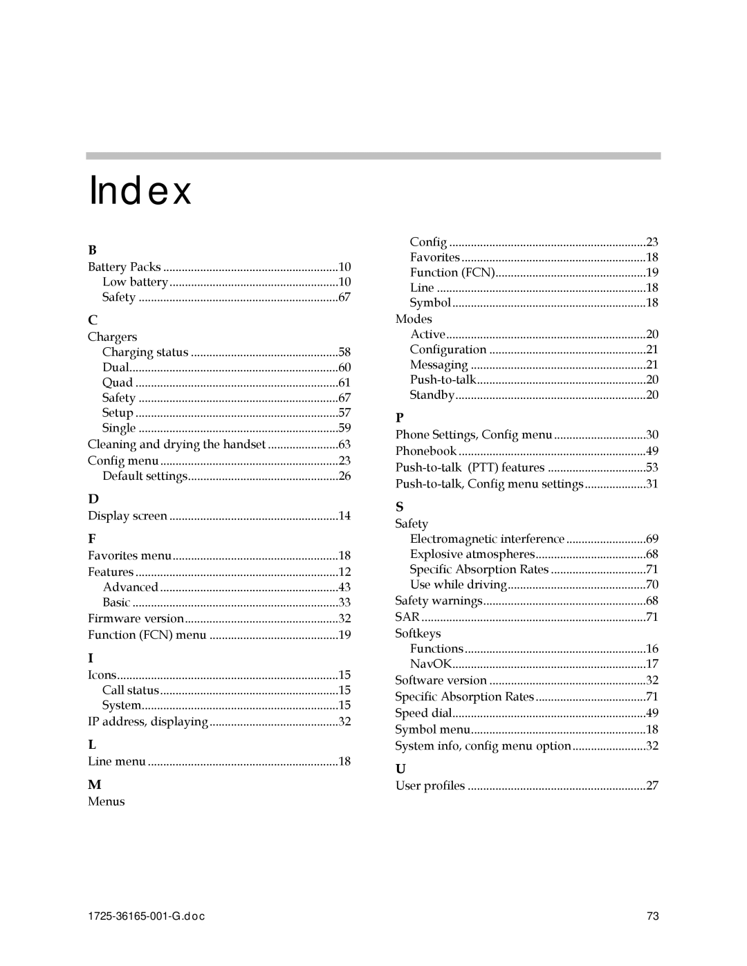 Polycom 1725-36165-001 manual Index 