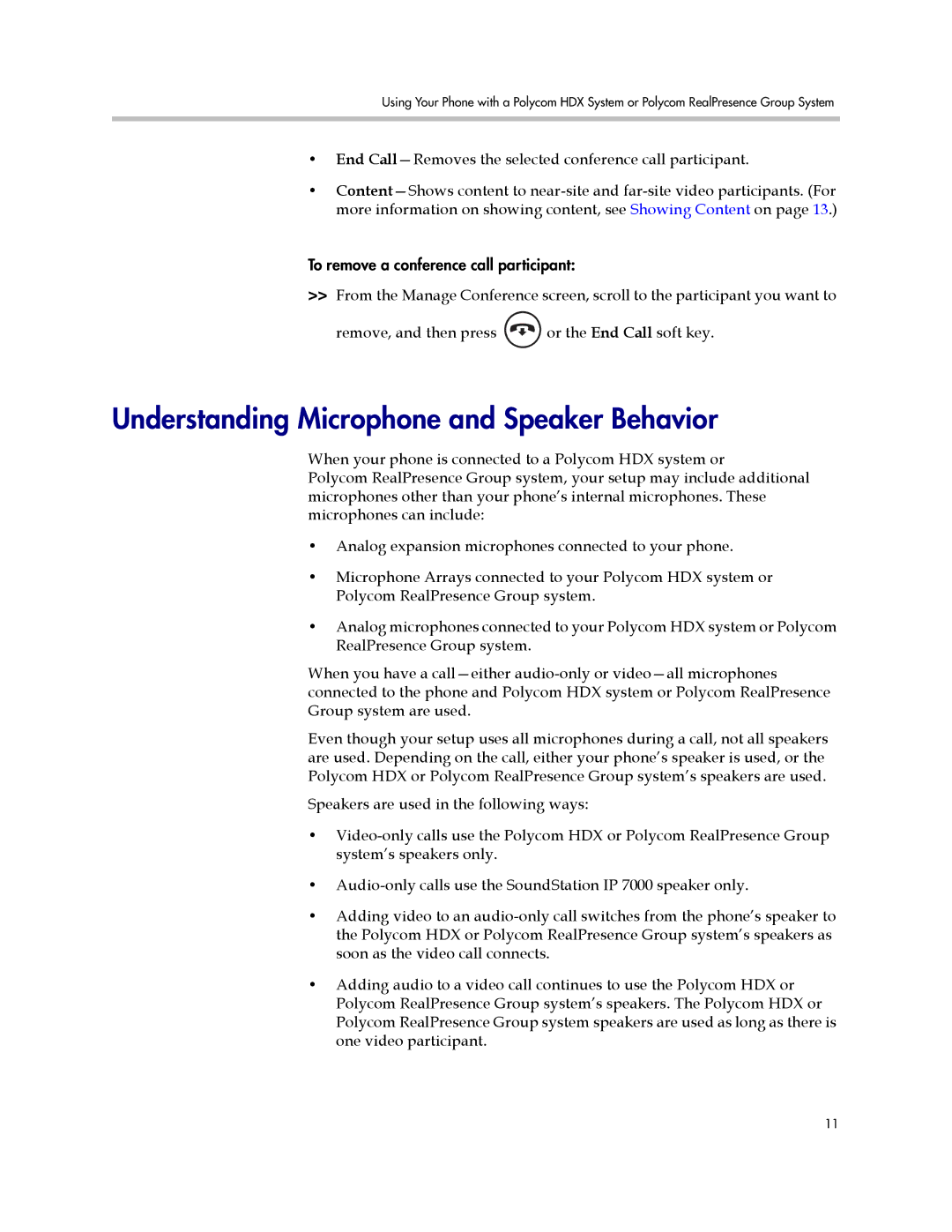 Polycom 1725-40120-001 manual Understanding Microphone and Speaker Behavior 