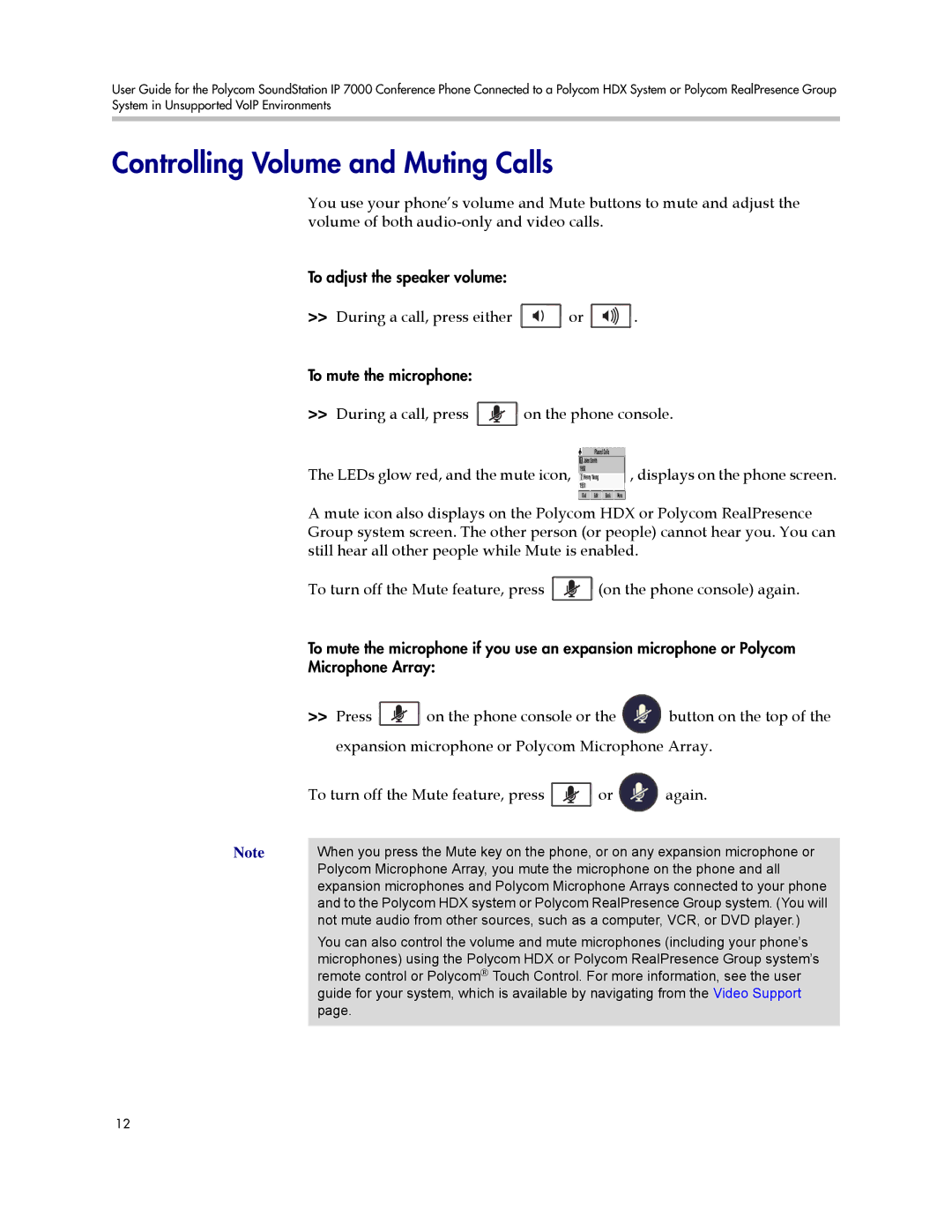 Polycom 1725-40120-001 manual Controlling Volume and Muting Calls 