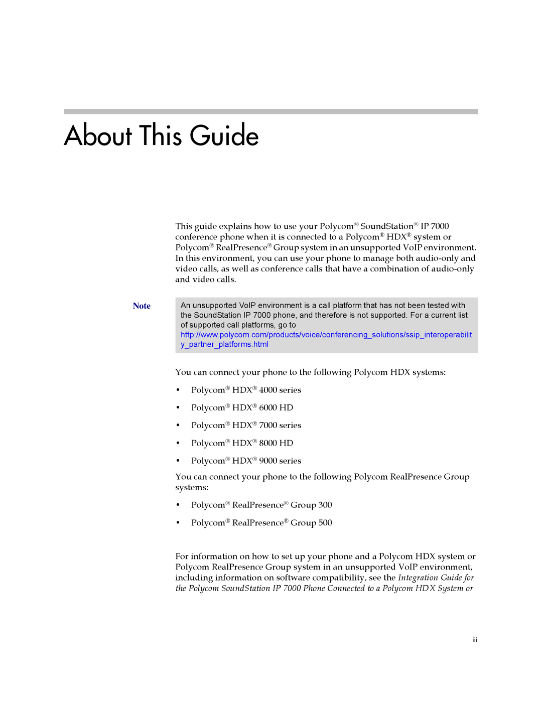 Polycom 1725-40120-001 manual About This Guide 