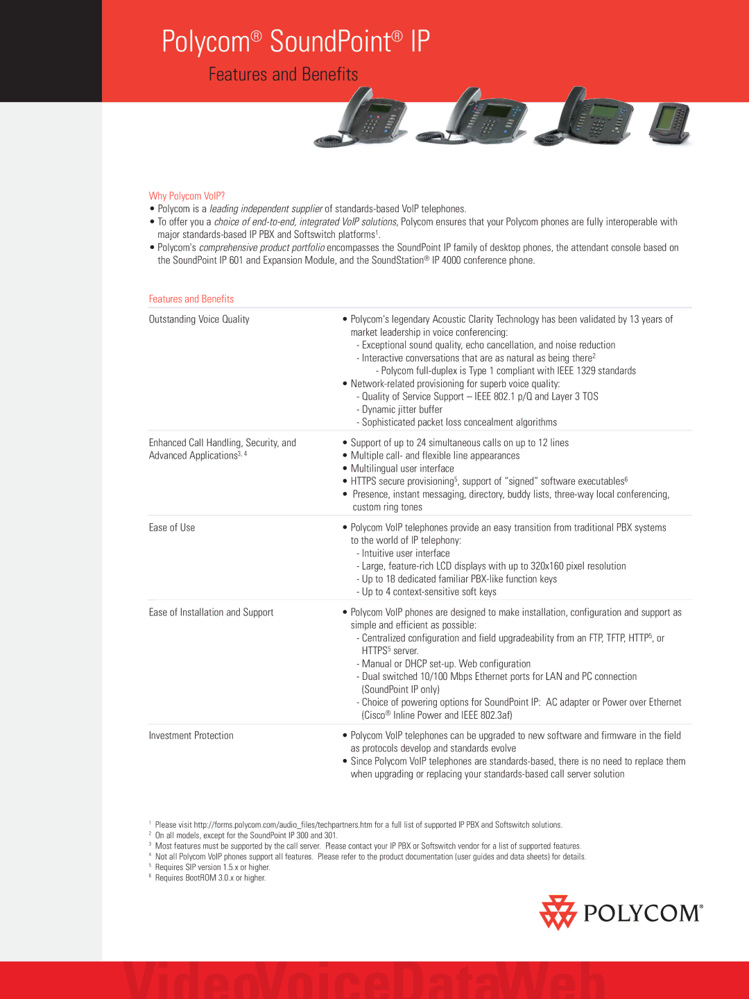 Polycom 2 manual Polycom SoundPoint IP, Features and Benefits, Why Polycom VoIP? 