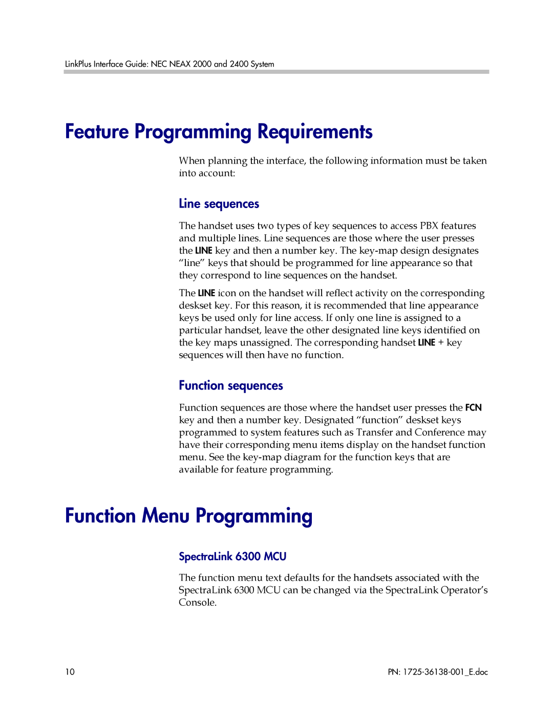 Polycom 2000, 2400 manual Feature Programming Requirements, Function Menu Programming, Line sequences, Function sequences 