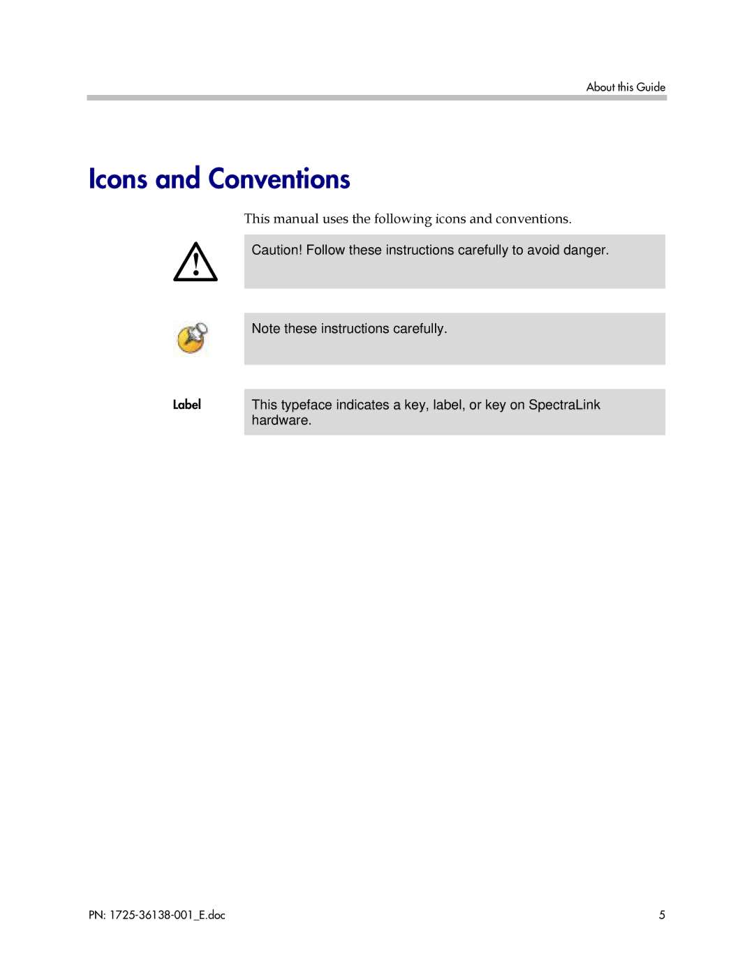 Polycom 2400, 2000 Icons and Conventions, This manual uses the following icons and conventions 