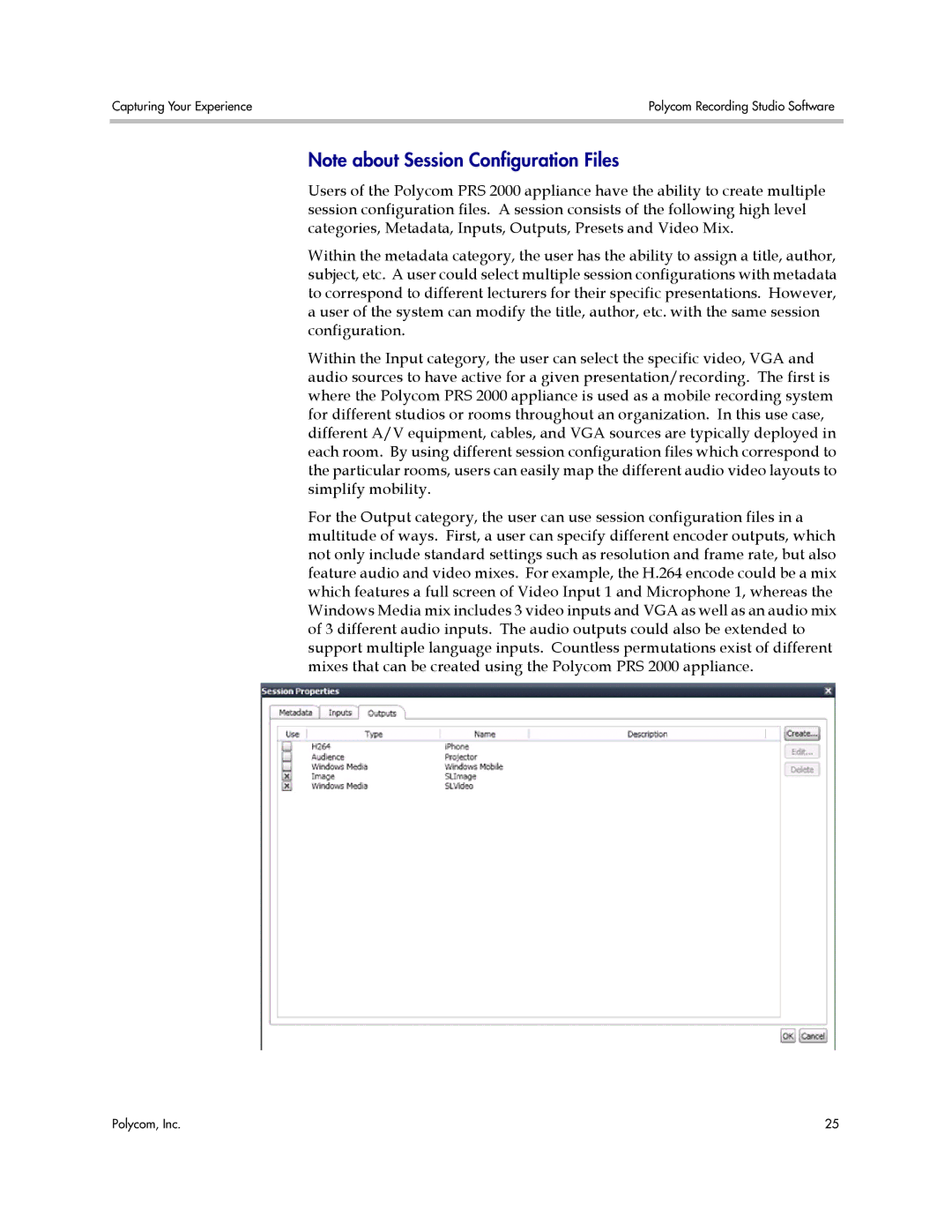 Polycom PRS 2000 manual Capturing Your Experience 