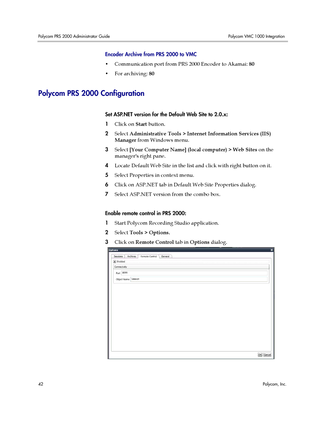 Polycom manual Polycom PRS 2000 Configuration, Select Tools Options 