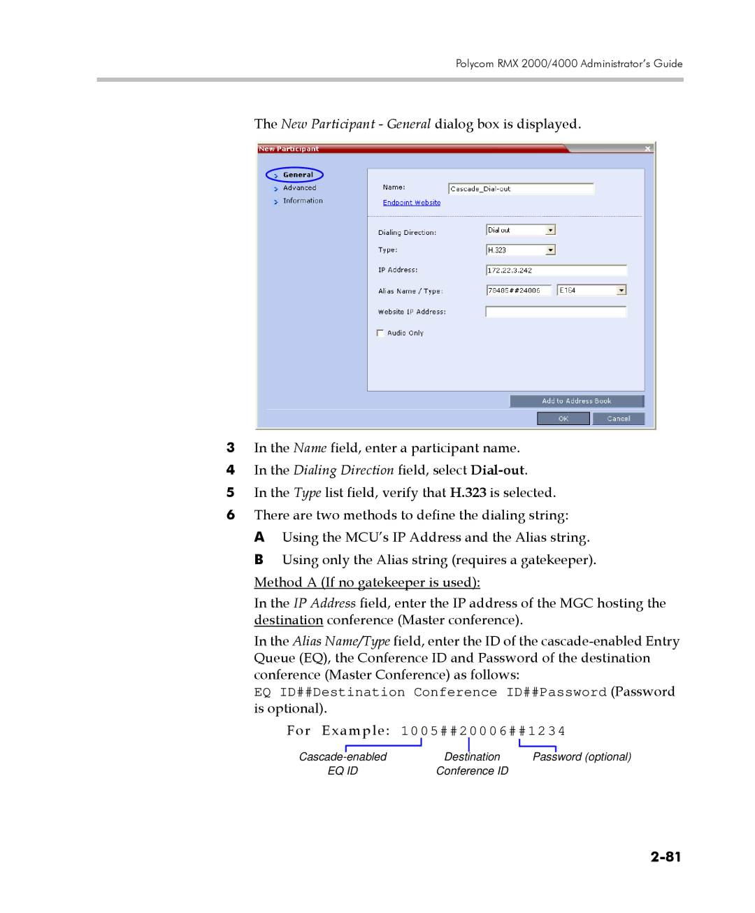 Polycom 2000/4000 manual Eq Id 