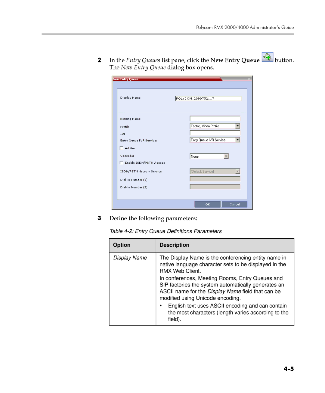 Polycom 2000/4000 manual Option Description 