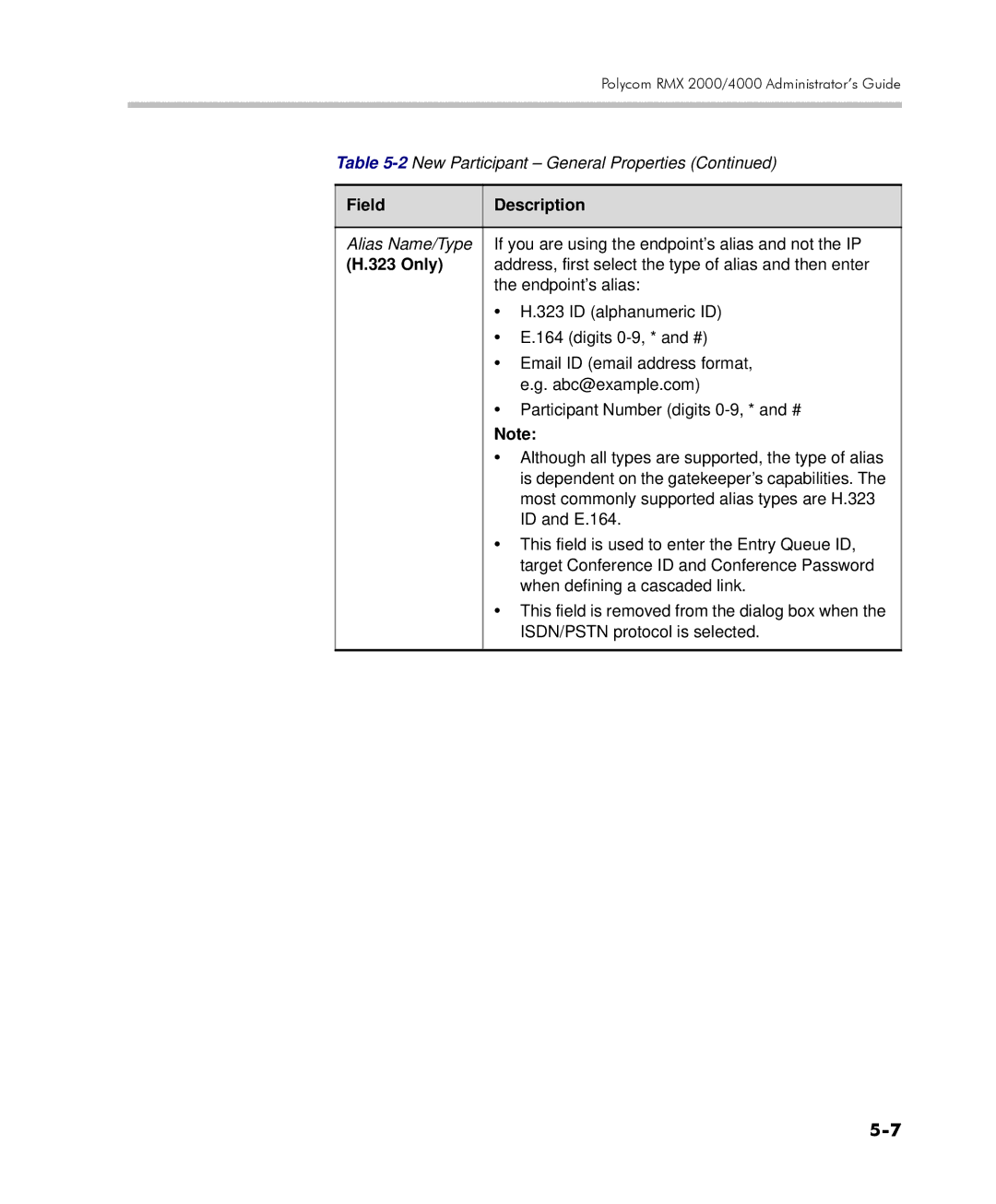 Polycom 2000/4000 manual Address, first select the type of alias and then enter 