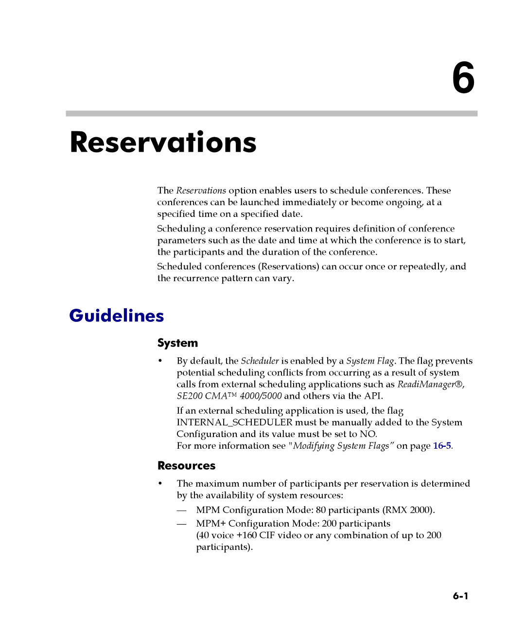 Polycom 2000/4000 manual Guidelines, System, Resources 