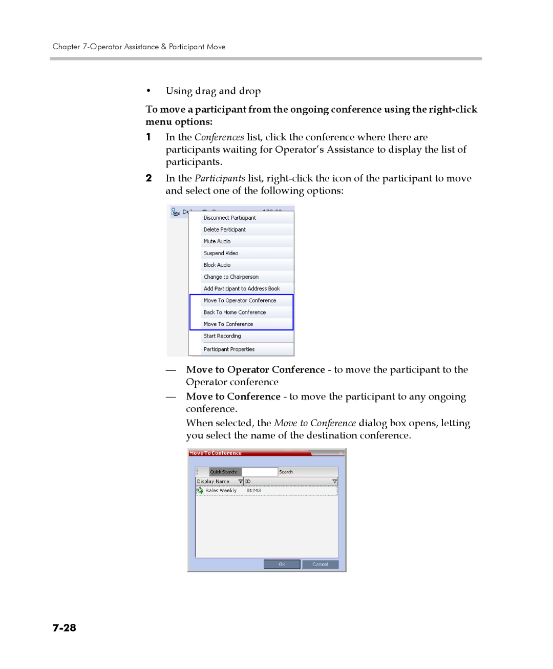 Polycom 2000/4000 manual Using drag and drop 