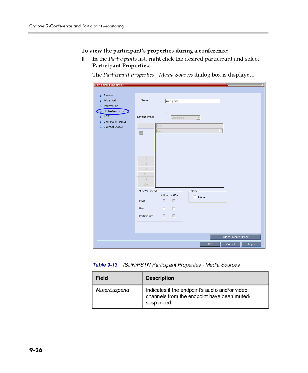 Polycom 2000/4000 manual To view the participant’s properties during a conference 