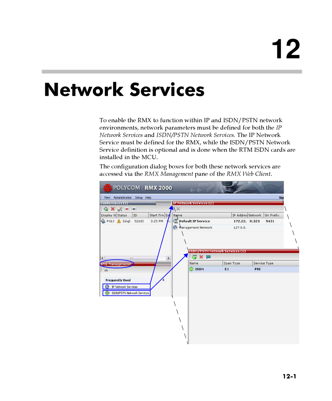 Polycom 2000/4000 manual Network Services, 12-1 