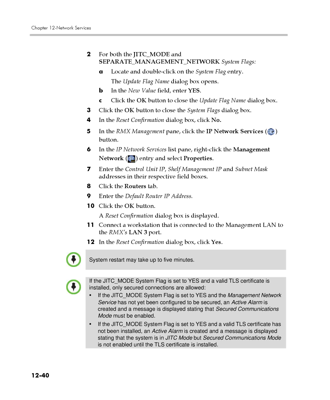 Polycom 2000/4000 manual Enter the Default Router IP Address, 12-40 