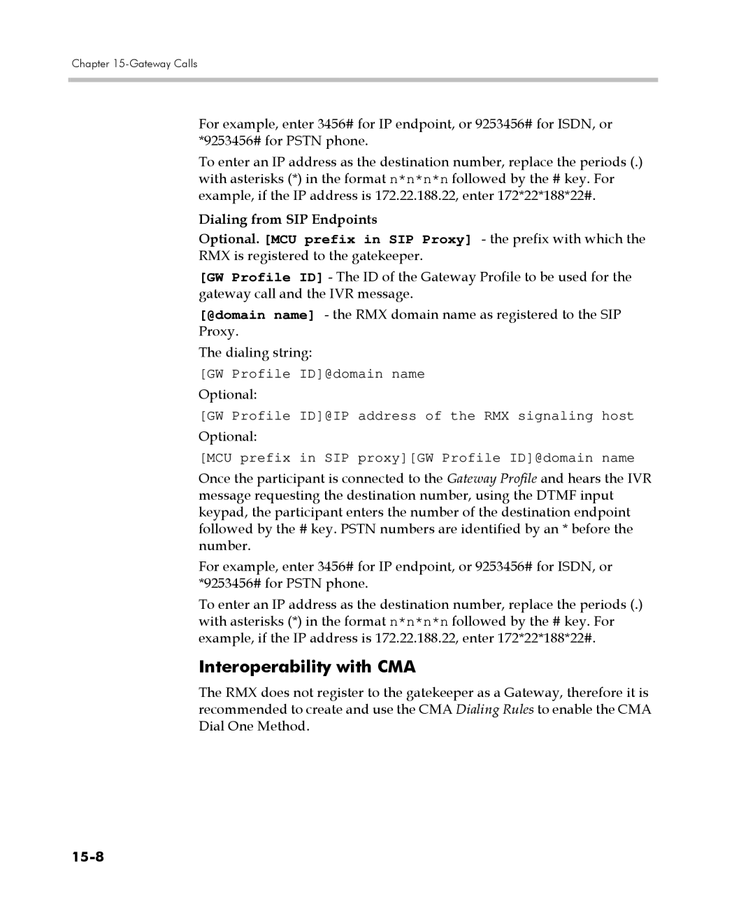 Polycom 2000/4000 manual Interoperability with CMA, 15-8 