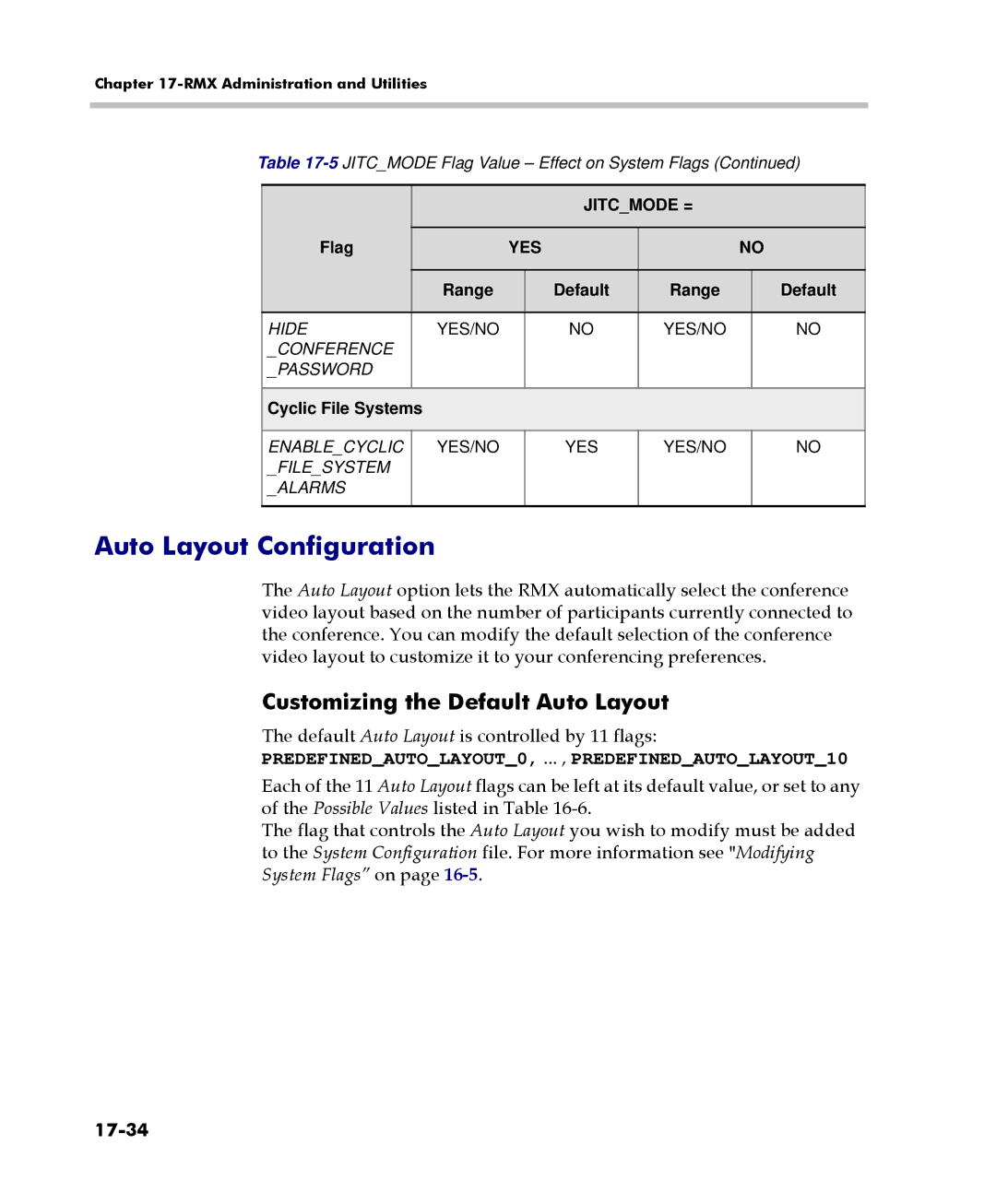 Polycom 2000/4000 manual Auto Layout Configuration, Customizing the Default Auto Layout, 17-34 