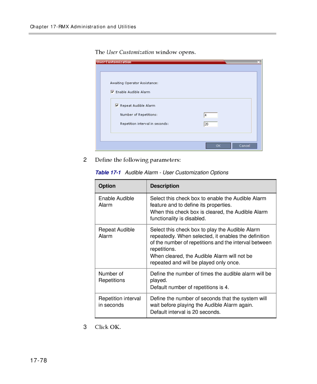 Polycom 2000/4000 manual User Customization window opens, 17-78 