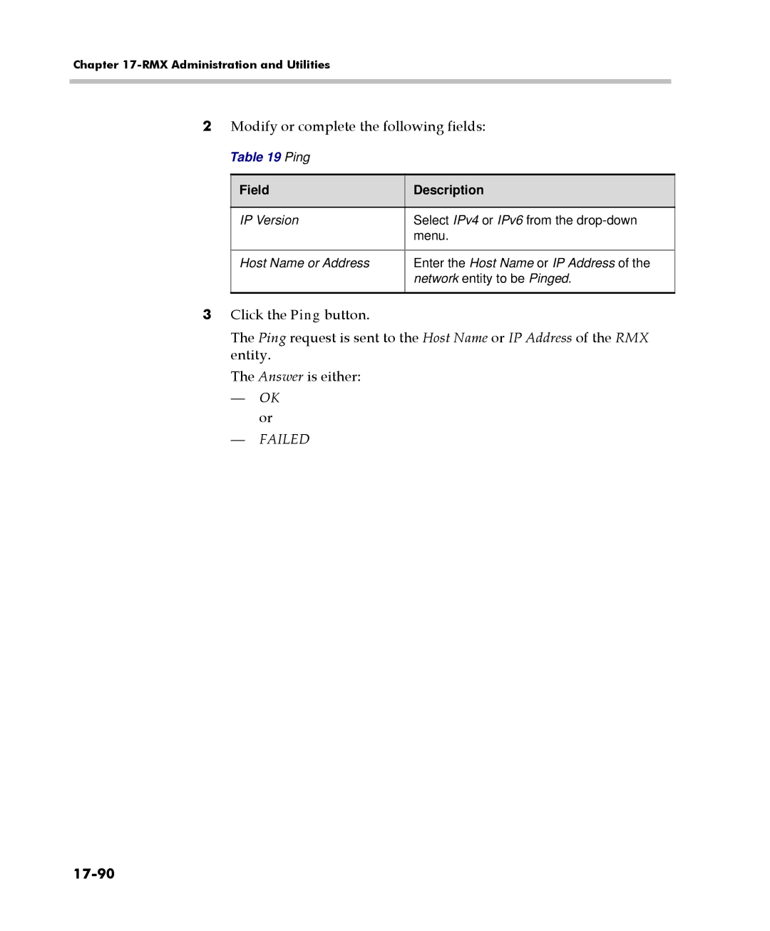 Polycom 2000/4000 manual Modify or complete the following fields, 17-90 