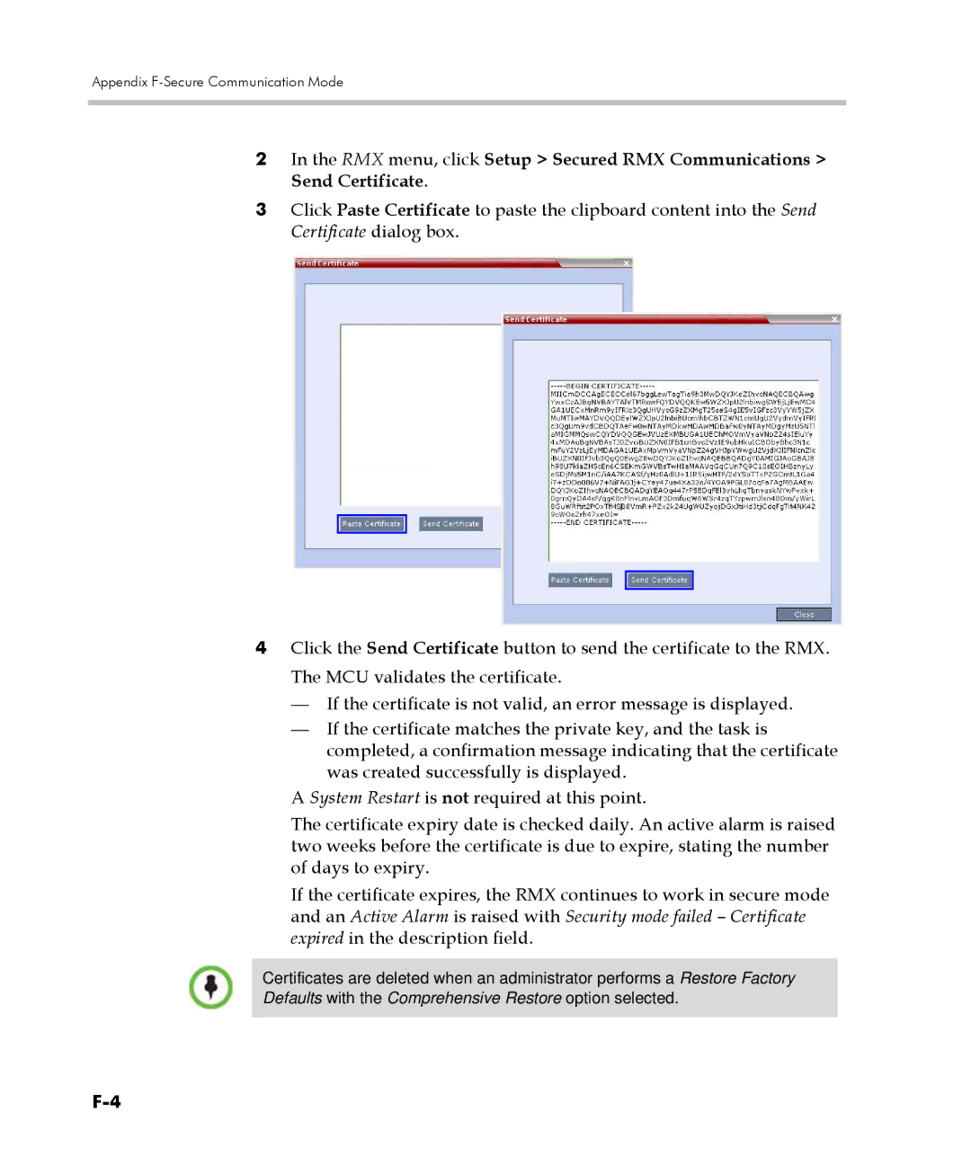 Polycom 2000/4000 manual Appendix F-Secure Communication Mode 