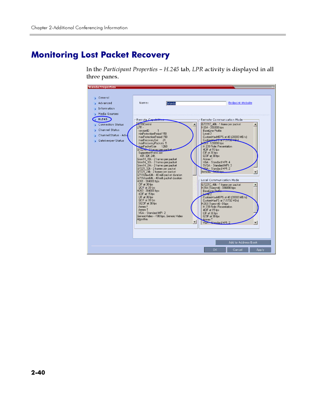 Polycom 2000/4000 manual Monitoring Lost Packet Recovery 