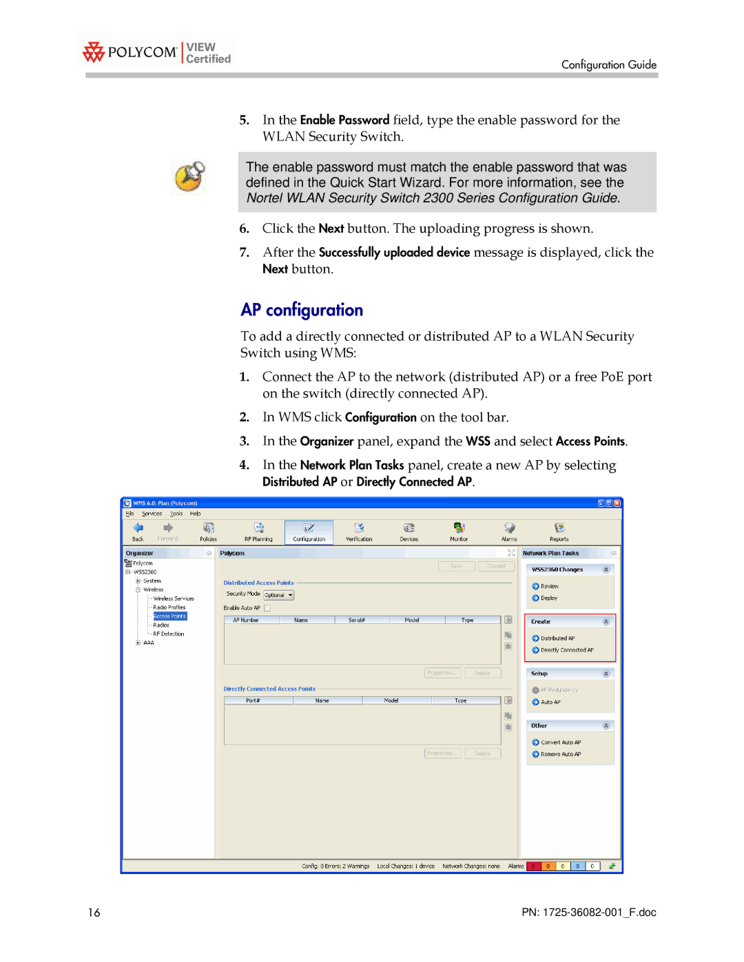 Polycom 2300 manual Distributed AP or Directly Connected AP 