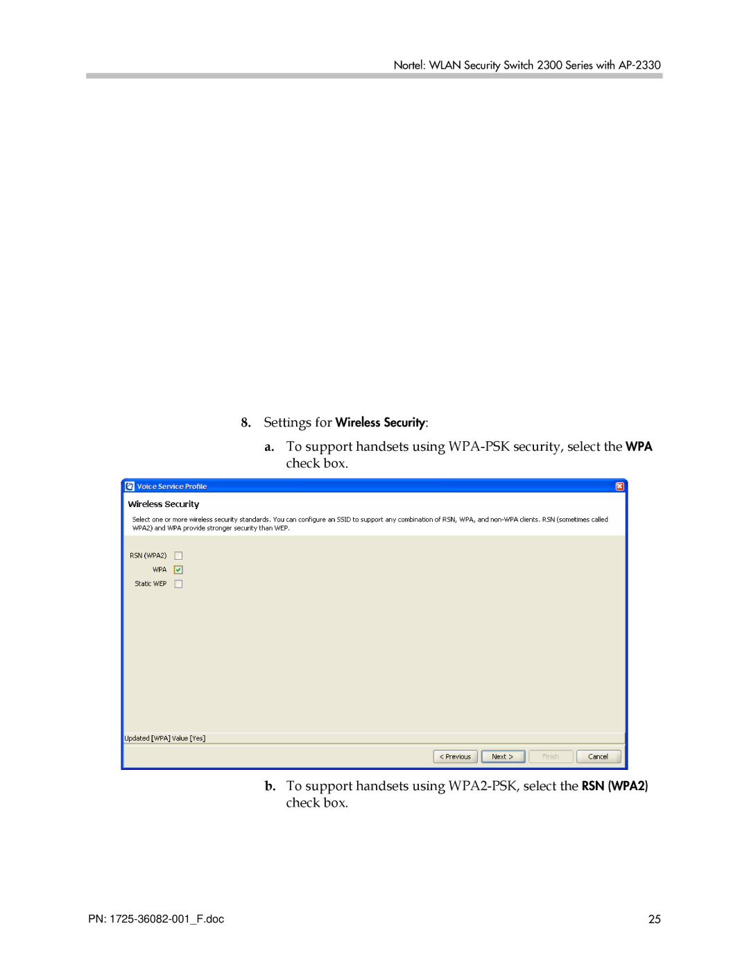 Polycom 2300 manual Settings for Wireless Security 