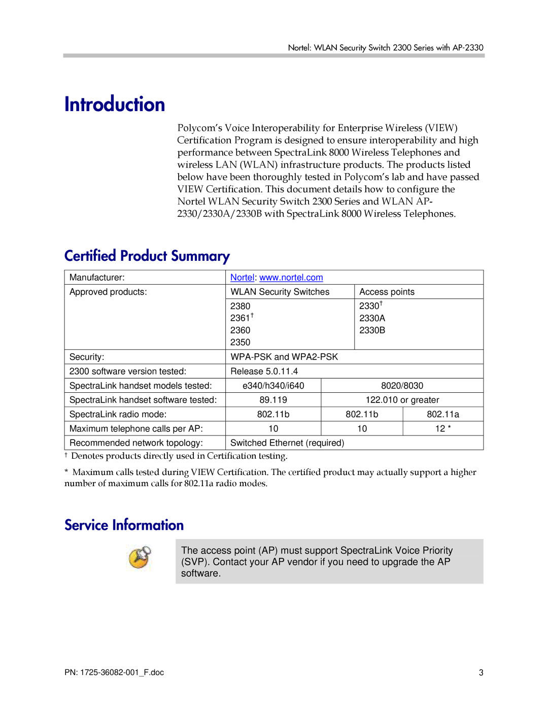 Polycom 2300 manual Introduction, Certified Product Summary 