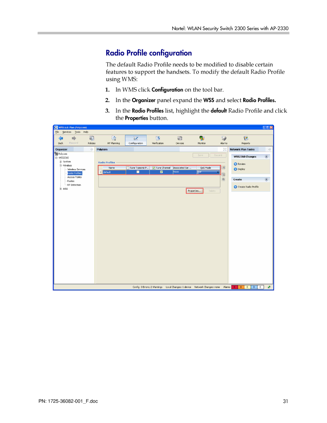 Polycom 2300 manual Radio Profile configuration 