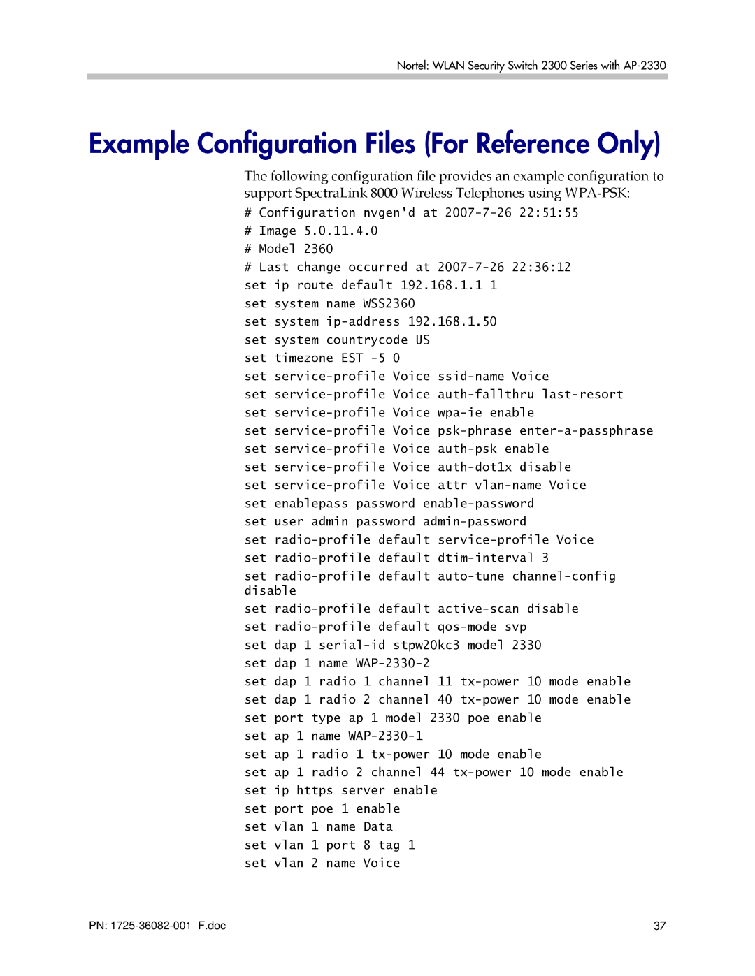 Polycom 2300 manual Example Configuration Files For Reference Only 