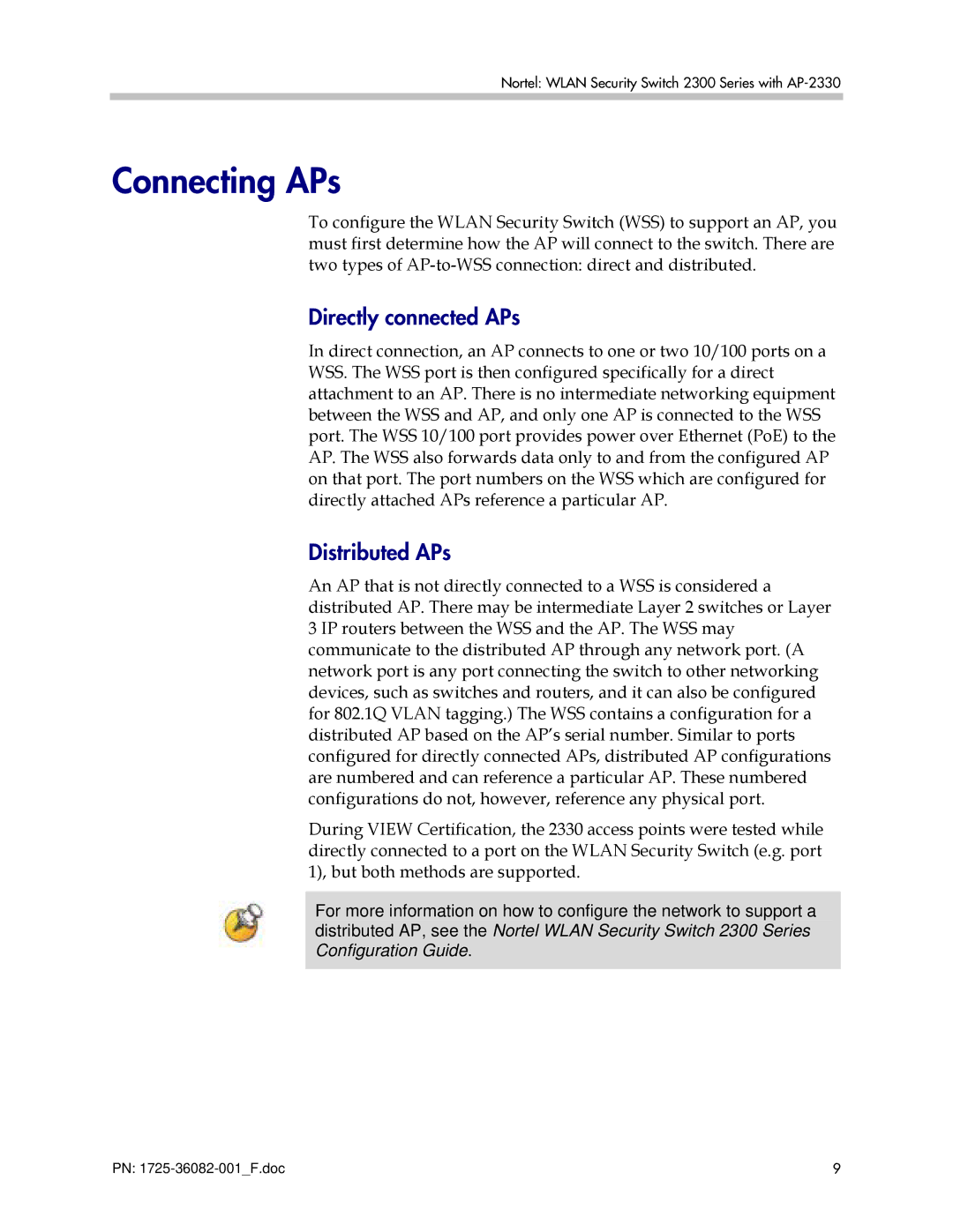 Polycom 2300 manual Connecting APs, Directly connected APs, Distributed APs 